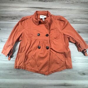 American Rag Cie Women Orange Double Breasted Cropped Jacket Size 2X Gorpcore